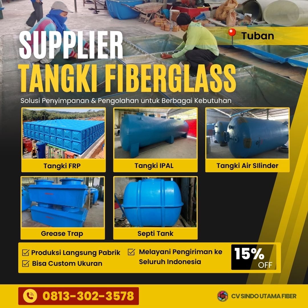 Promo Mantap Tangki Fiberglass Tuban untuk FRP, IPAL, Septic Tank hingga Grease Trap