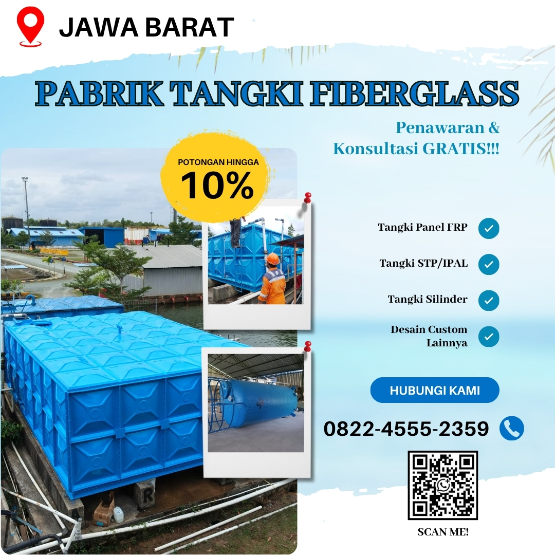 Tangki Fiberglass FRP-Jual Tangki Air, Panel & Silinder Karawang Jawa Barat