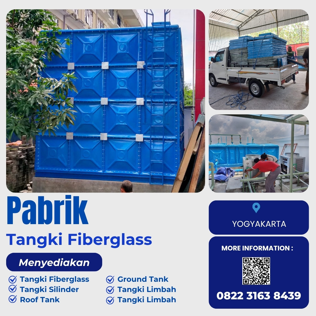 Tangki Fiberglass, Tangki Panel FRP Dan Roof Tank Fiber Di Yogyakarta