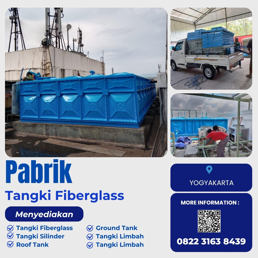 Tangki Fiberglass, Tangki Panel FRP Dan Roof Tank Fiber Di Yogyakarta