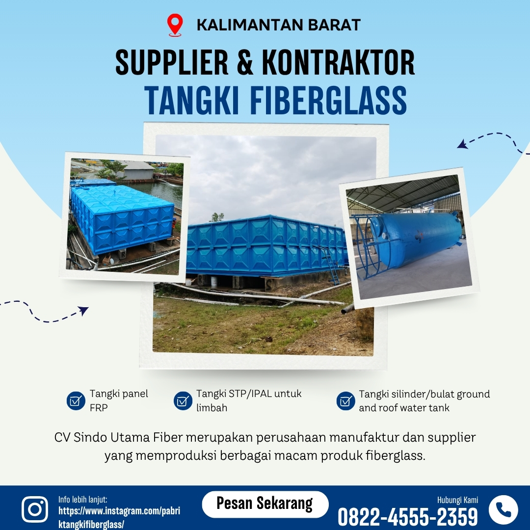 Tangki Fiberglass-Jual Tangki Air, Panel & Silinder Kubu Raya Kalimantan Barat