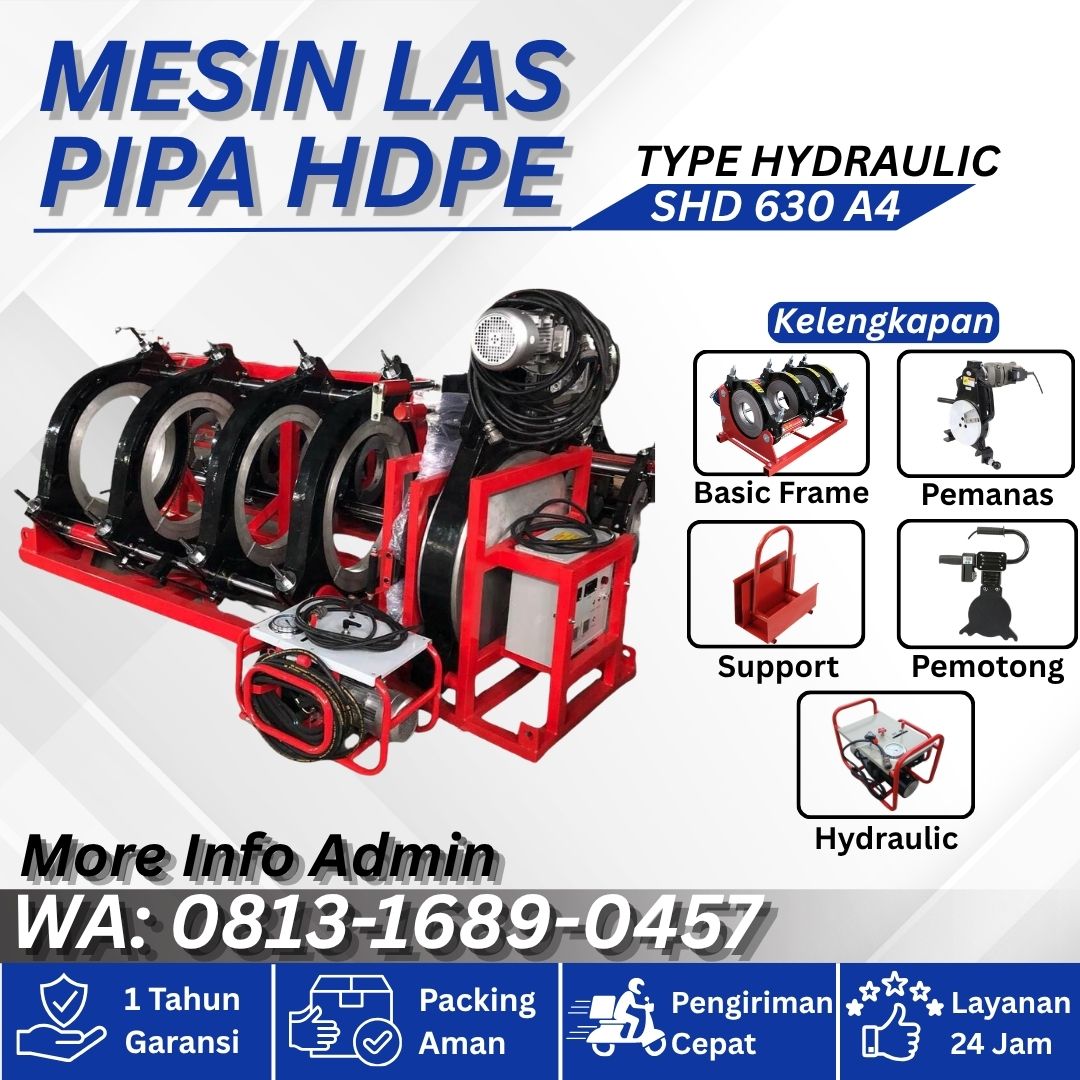 Mesin Las Pipa HDPE Hydraulic 12″Inch – 24″Inch – Solusi Mesin Penyambung Pipa HDPE Siap Kirim Seluruh Indonesia