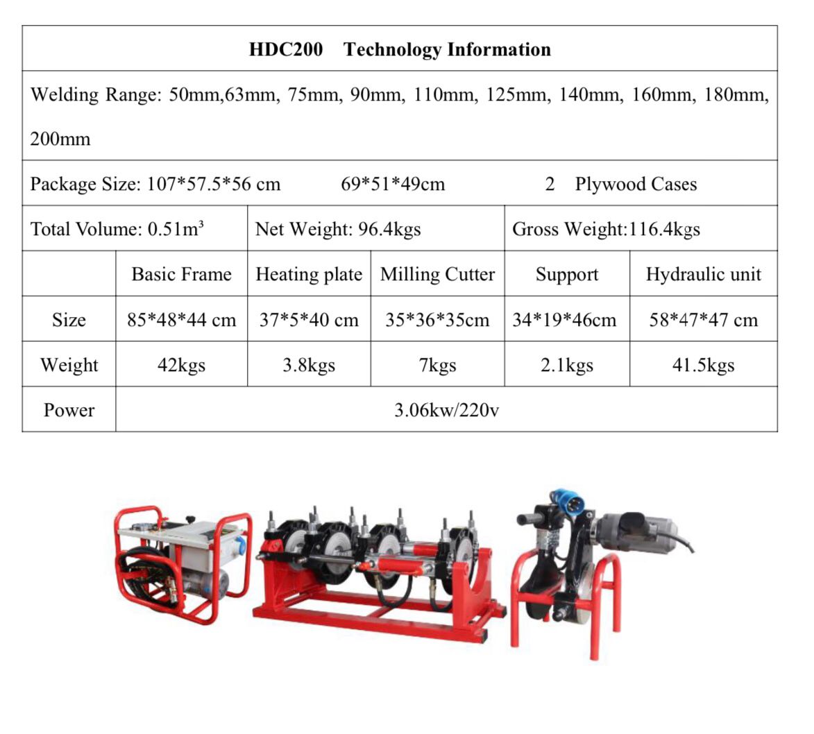 Mesin Penyambung Pipa Dari 2 Inch Sampai 8 Inch Mode Hydraulic SHD 200mm 4 Clamps