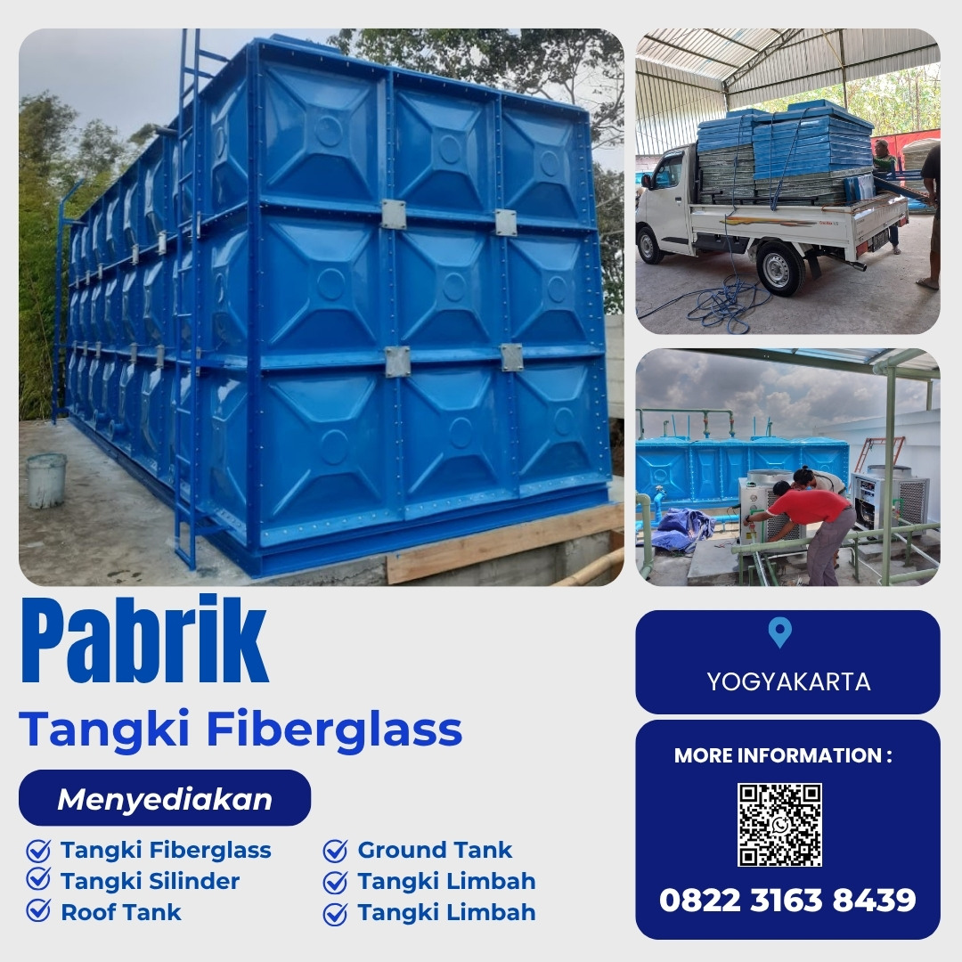 Tangki Fiberglass, Tangki Panel FRP Dan Roof Tank Fiber Di Yogyakarta