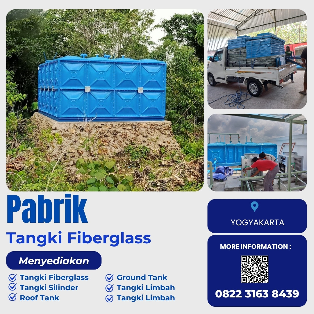 Tangki Fiberglass, Tangki Panel FRP Dan Roof Tank Fiber Di Yogyakarta