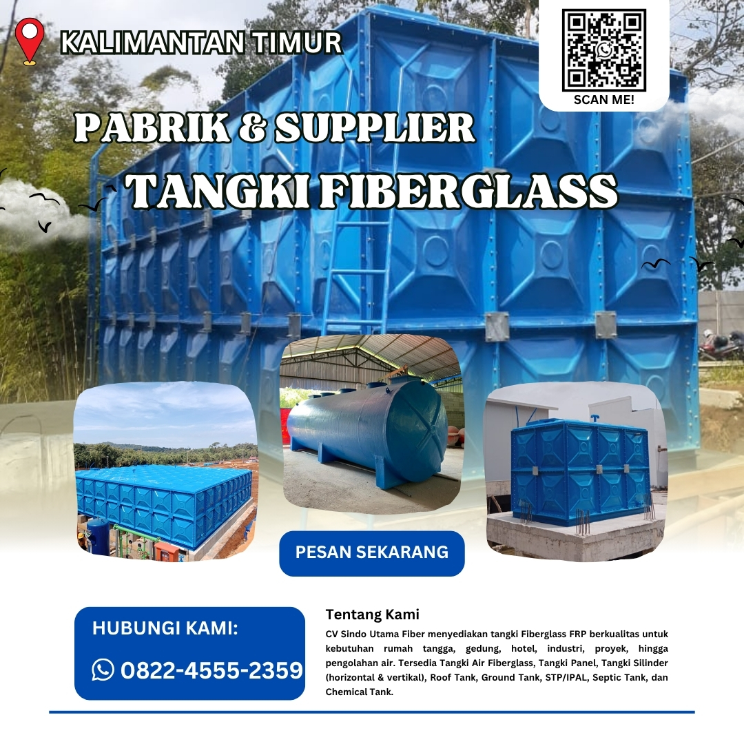 Pabrik Panel Tank FRP Costum Ukuran Terlengkap Balikpapan Kalimantan Timur