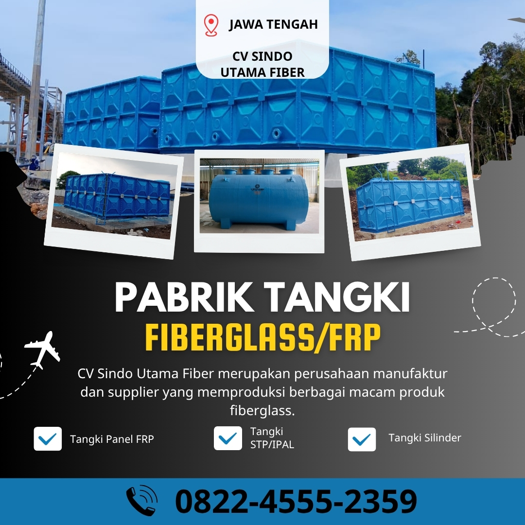 Tangki Fiberglass FRP-Jual Tangki Air, Panel & Silinder Semarang Jawa Tengah