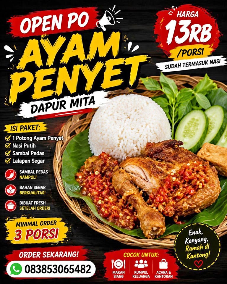 🔥 OPEN PO !😍 🍗 Ayam Penyet Dapur Mita🍗