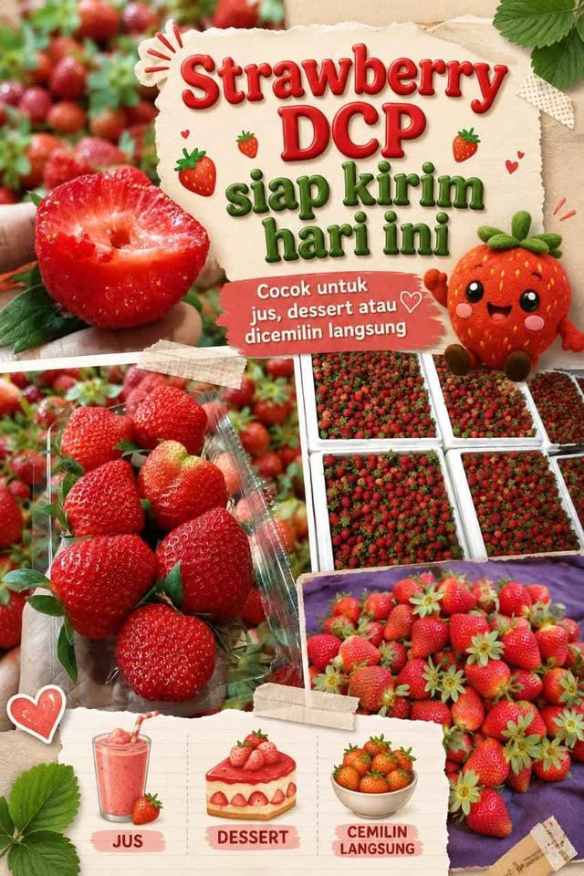 Buah strawberry besar dan fresh