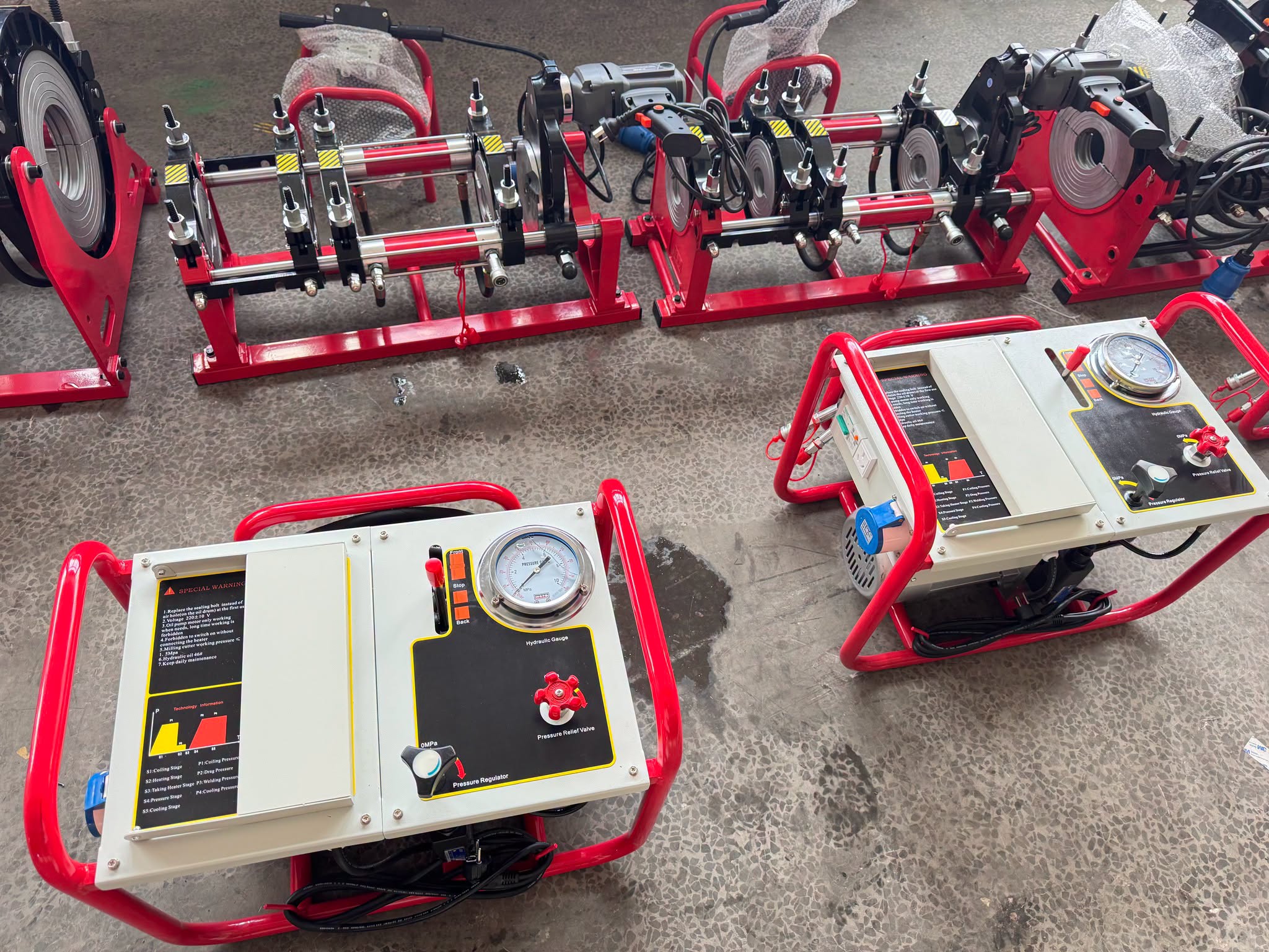 Mesin Penyambung Pipa Dari 2 Inch Sampai 8 Inch Mode Hydraulic SHD 200mm 4 Clamps