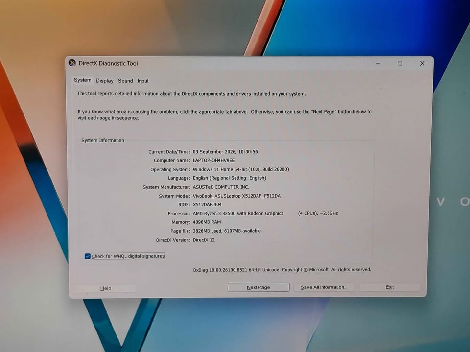 Asus Vivobook X512DAP/ Ryzen 3 3250U/ Ram 4GB/ 128GB SSD/ FHD IPS/ Backlit