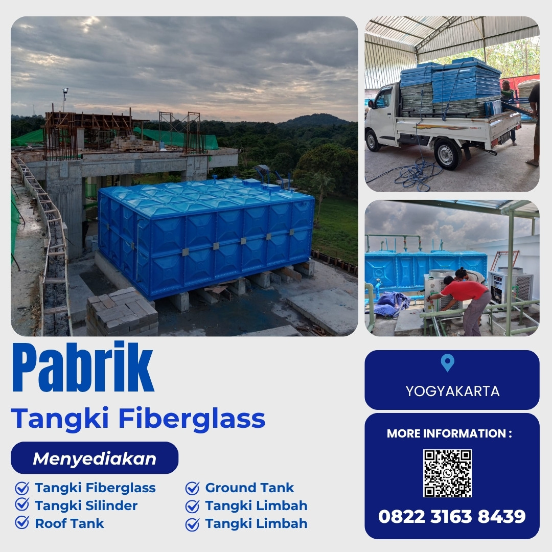 Tangki Fiberglass, Tangki Panel FRP Dan Roof Tank Fiber Di Yogyakarta