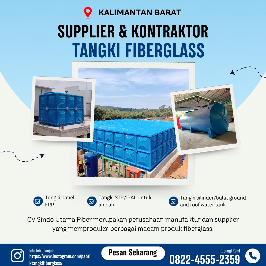 Tangki STP IPAL Fiberglass FRP Pontianak Kalimantan Barat