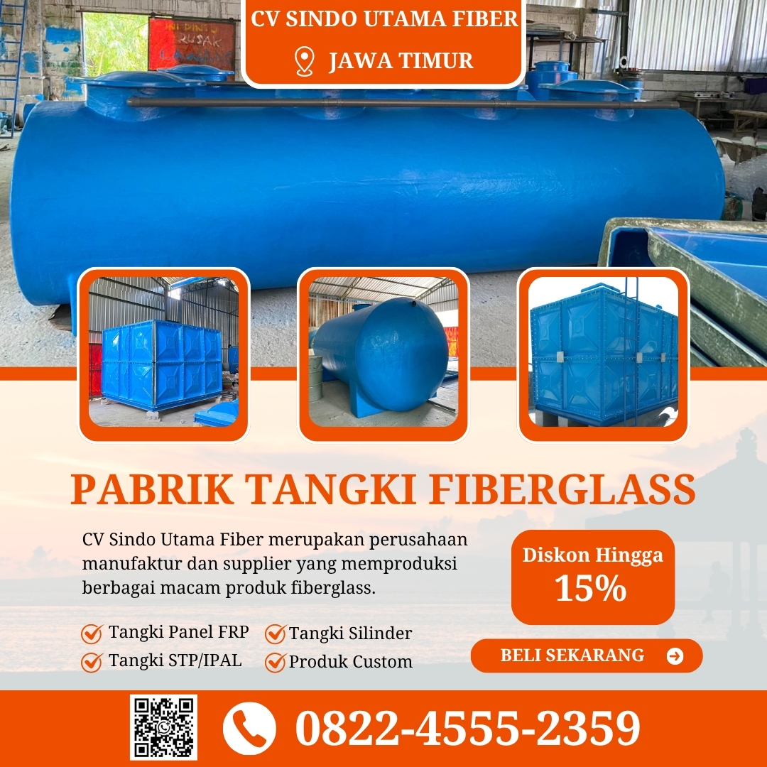 Tangki Fiberglass FRP-Jual Tangki Air, Panel & Silinder Jombang Jawa Timur