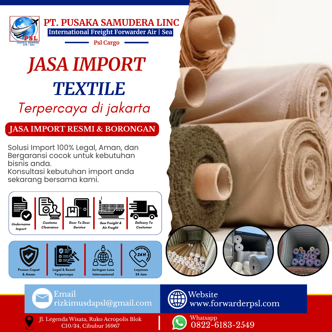Jasa Import Textile Door To Door Borongan
