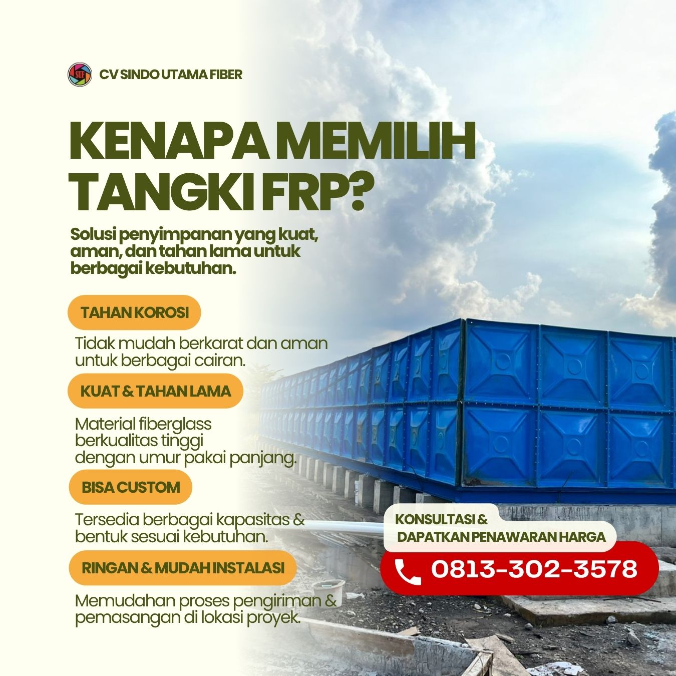Solusi Tangki FRP Lamongan untuk Penampungan Air yang Lebih Praktis