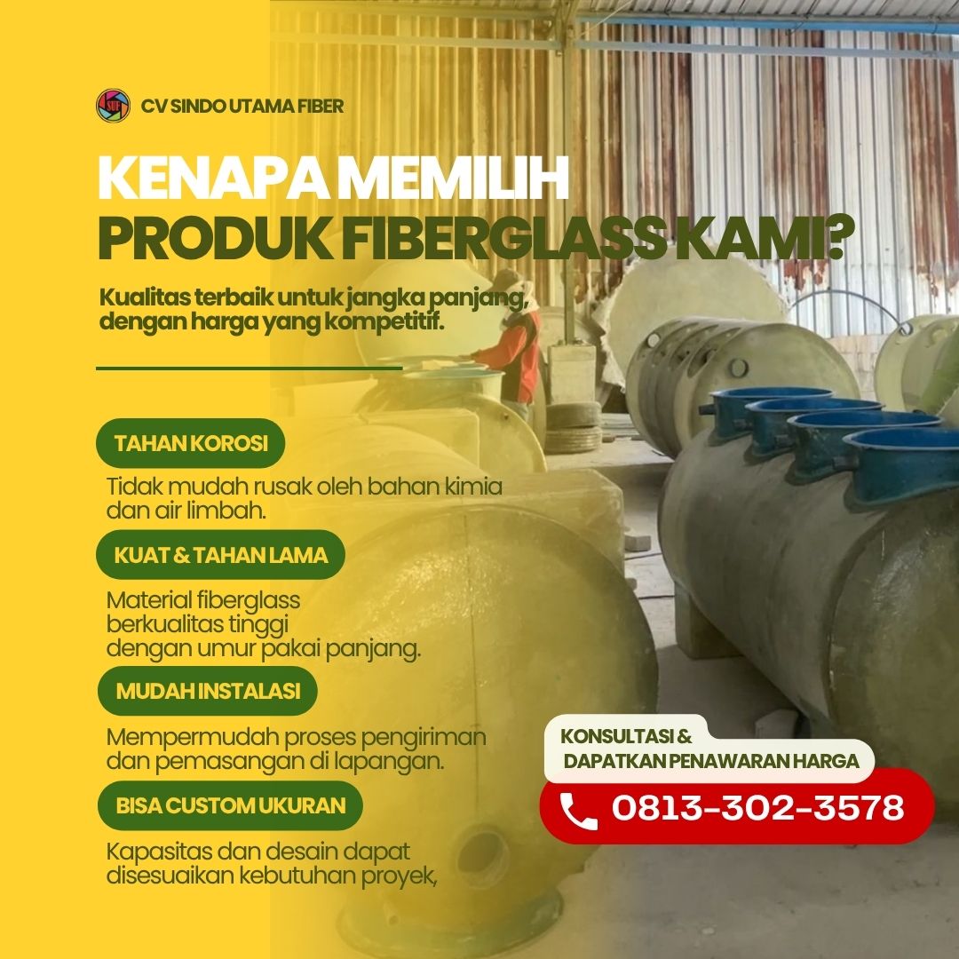 Promo Mantap Tangki Fiberglass Tuban untuk FRP, IPAL, Septic Tank hingga Grease Trap
