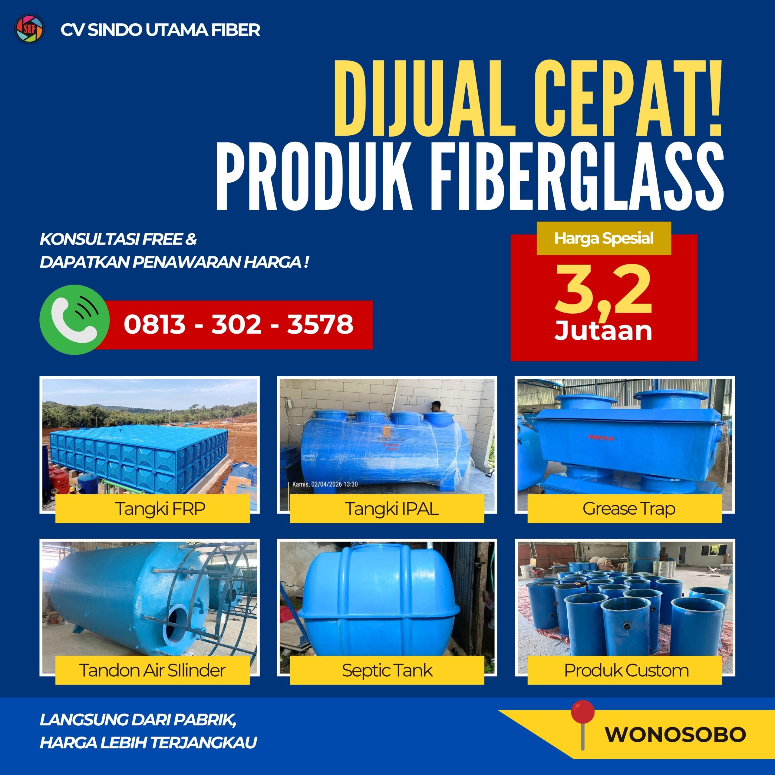 READY STOK Jual Ground Tank Wonosobo Berkualitas dengan Harga Kompetitif