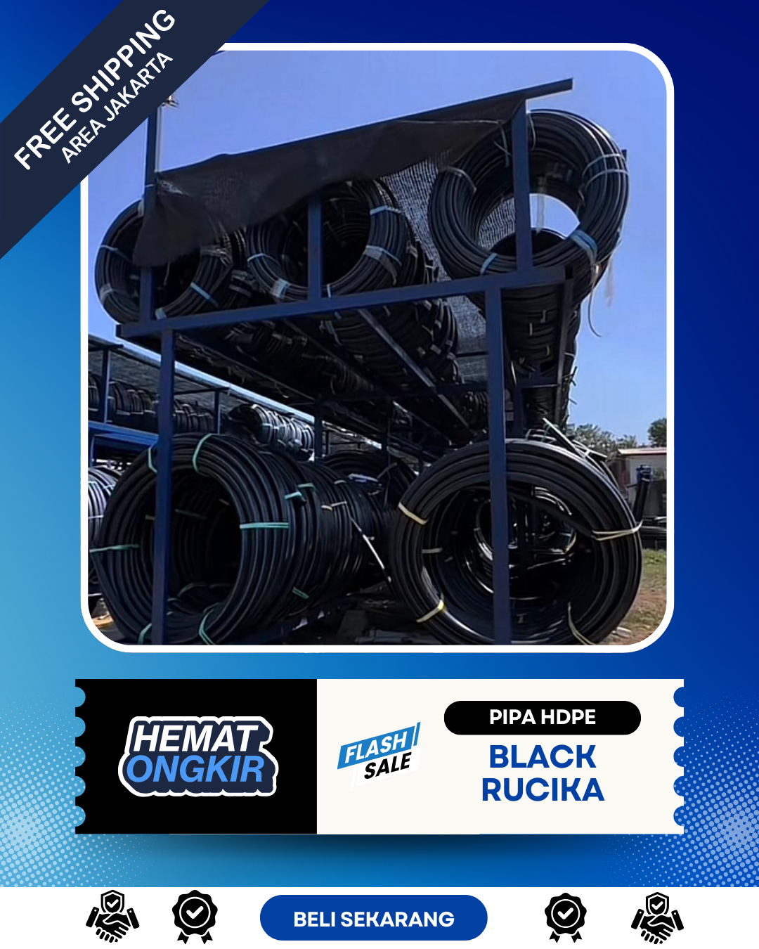 Redy pipa hdpe rollan dan batangan