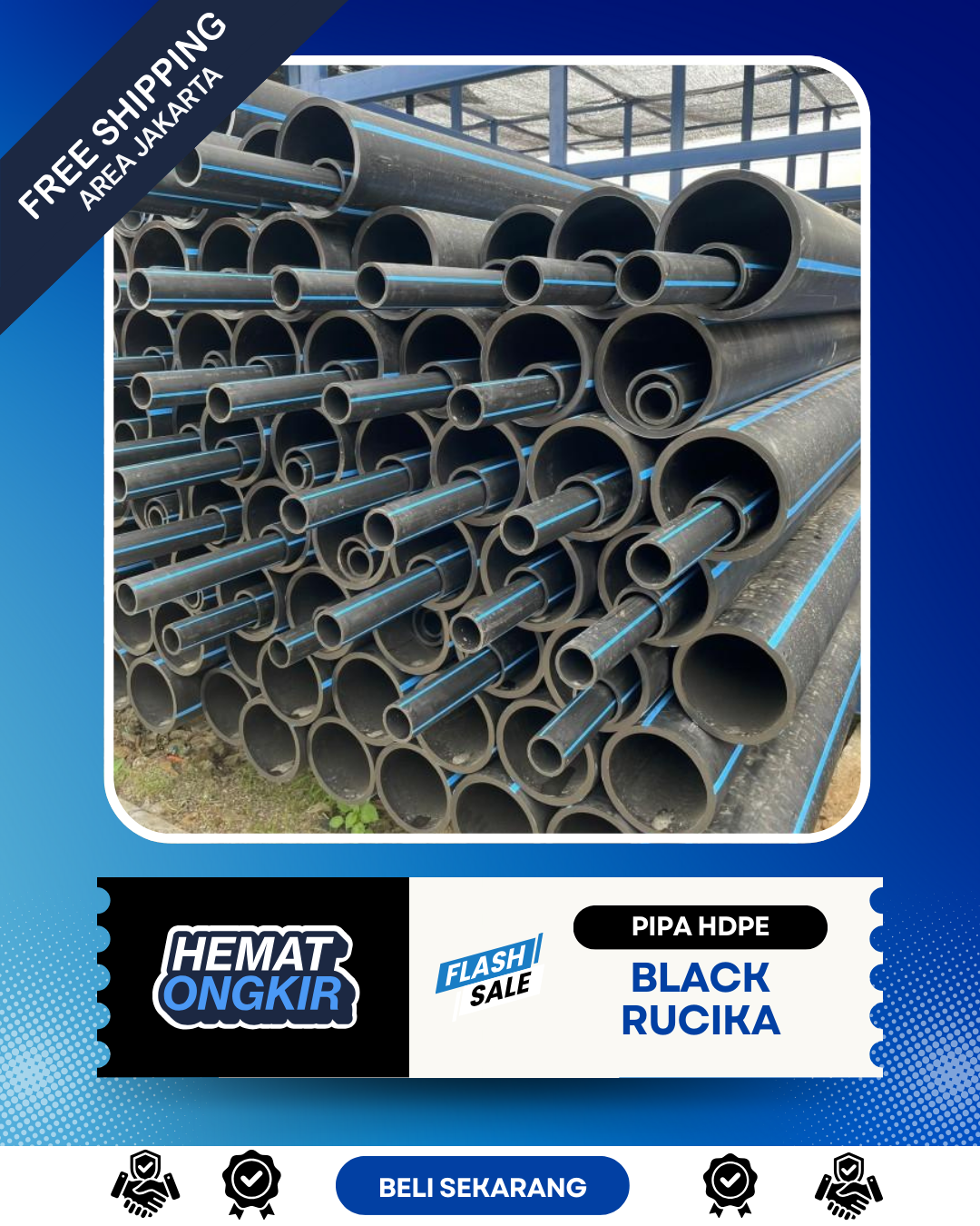 Redy pipa hdpe rollan dan batangan