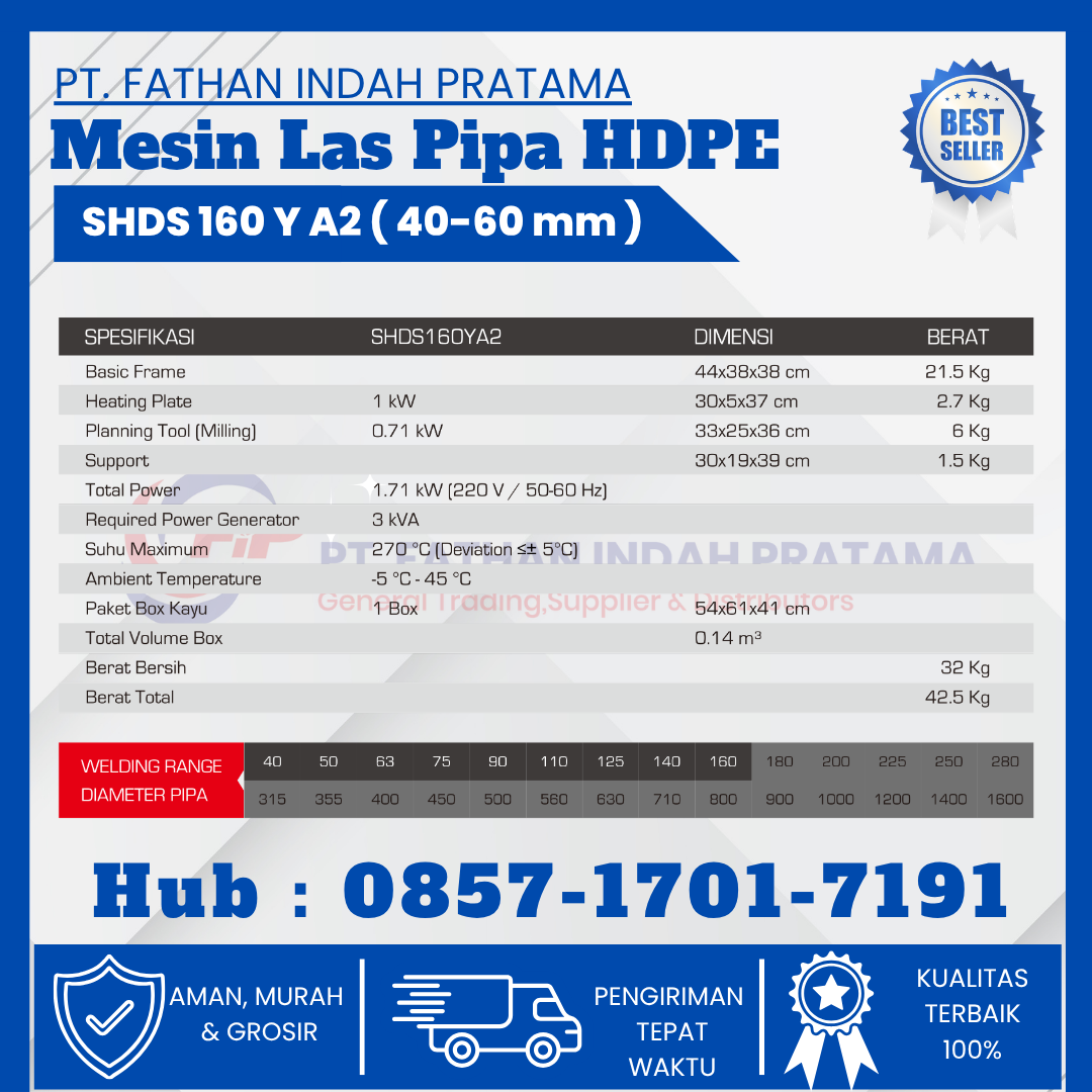 READY Mesin Las Pipa Hdpe
