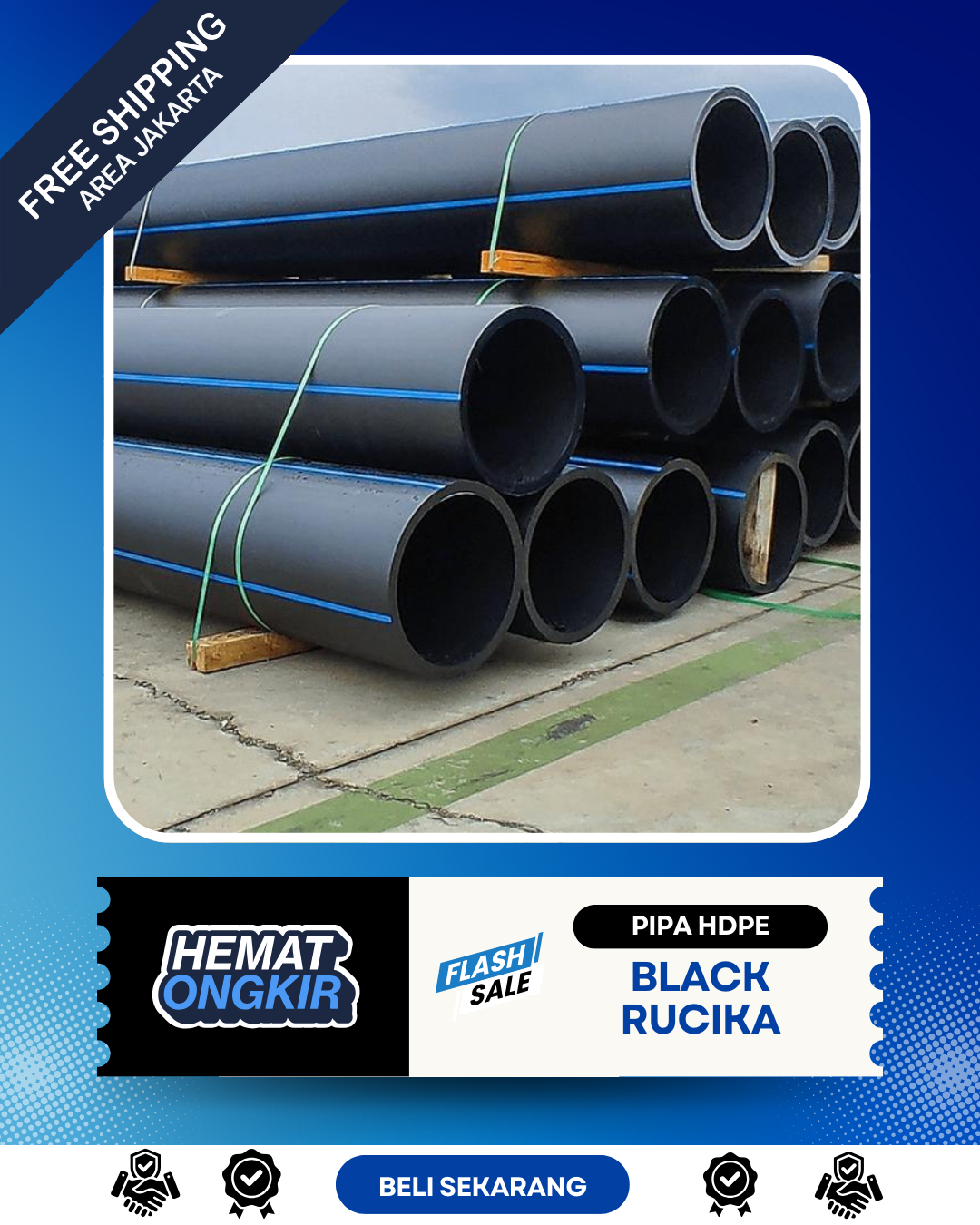 Redy pipa hdpe rollan dan batangan