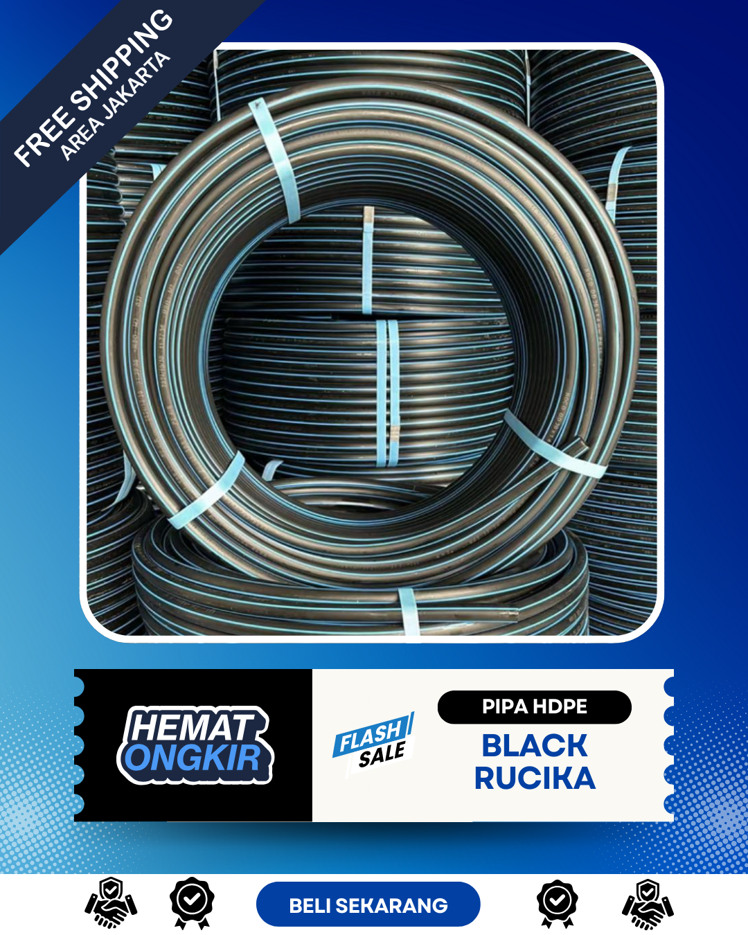 Redy pipa hdpe rollan dan batangan