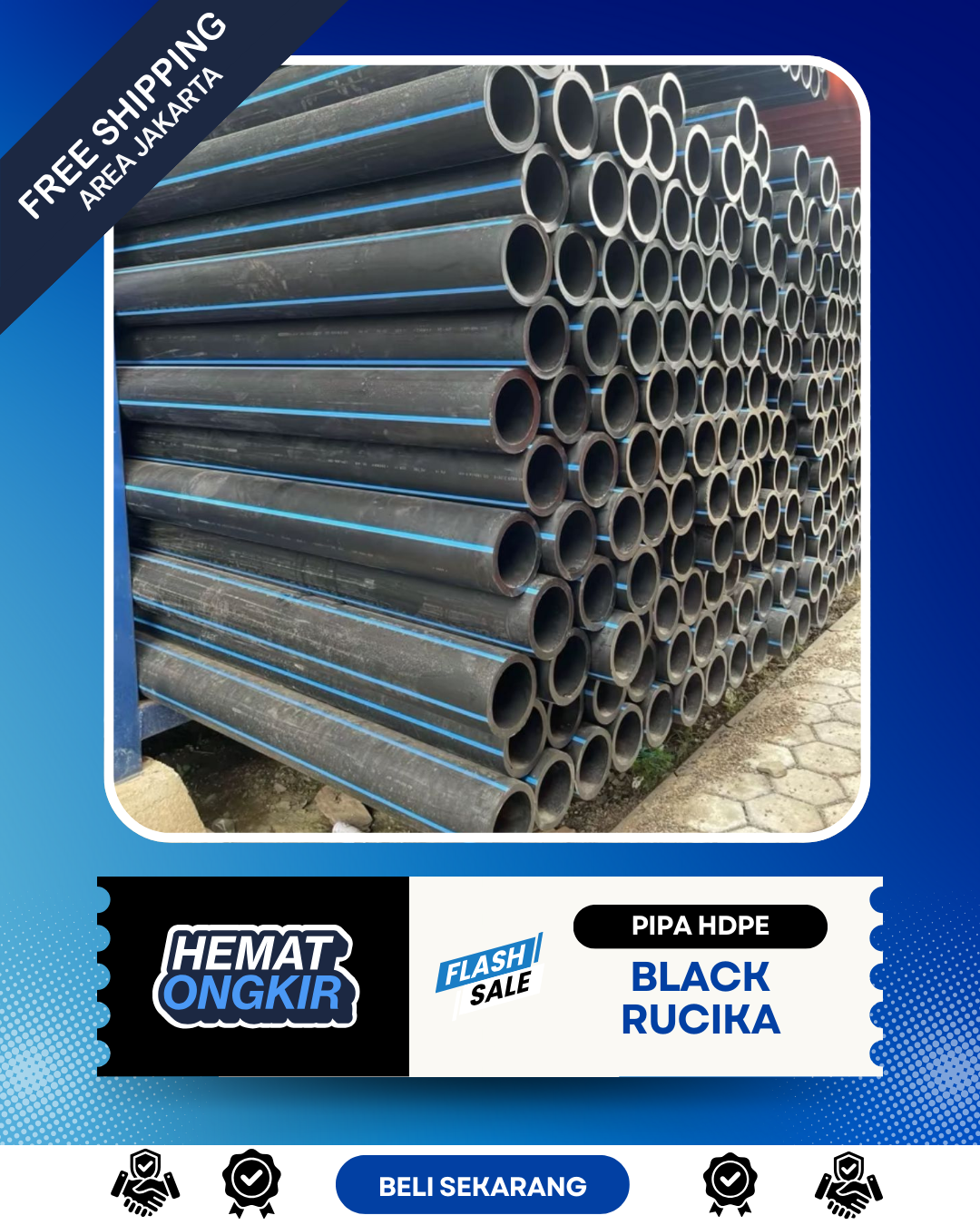 Redy pipa hdpe rollan dan batangan