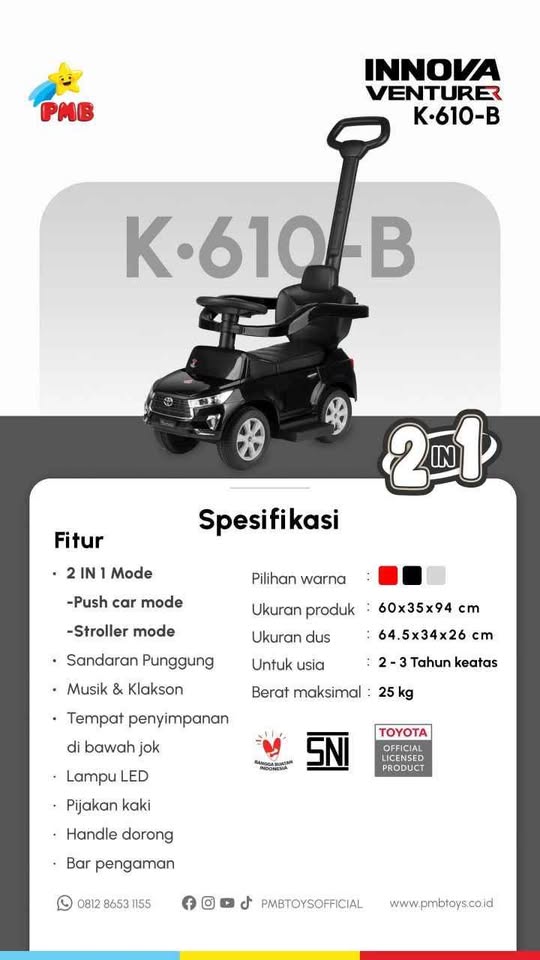 Mobilan Anak Anak Toyota innova Di Toko Purnama toys Banda Aceh