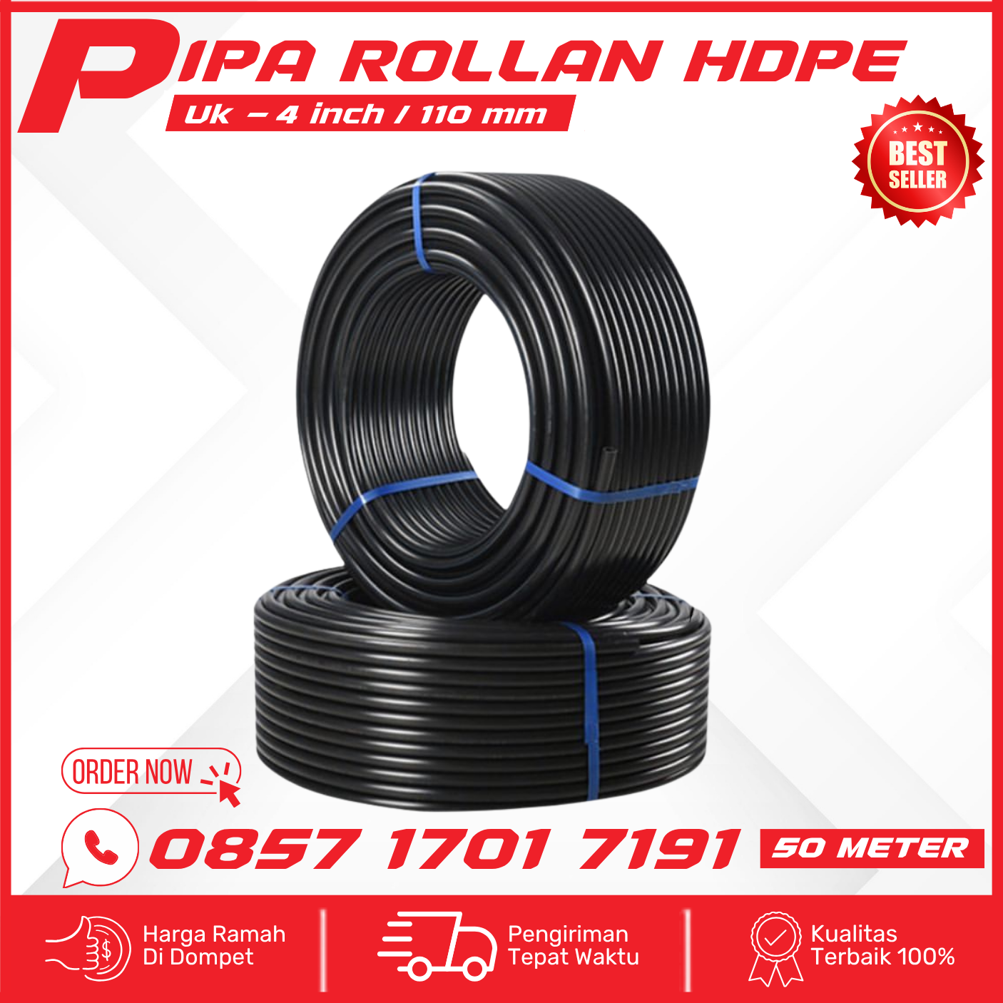 Redy Pipa Hdpe Rollan Dan Batangan Bisa Cod