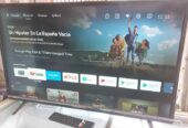 Tv smart Android changhong 32in dan remot Minus garis