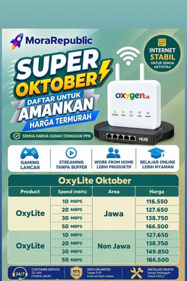 WIFI OXYGEN.ID Promo Oktober