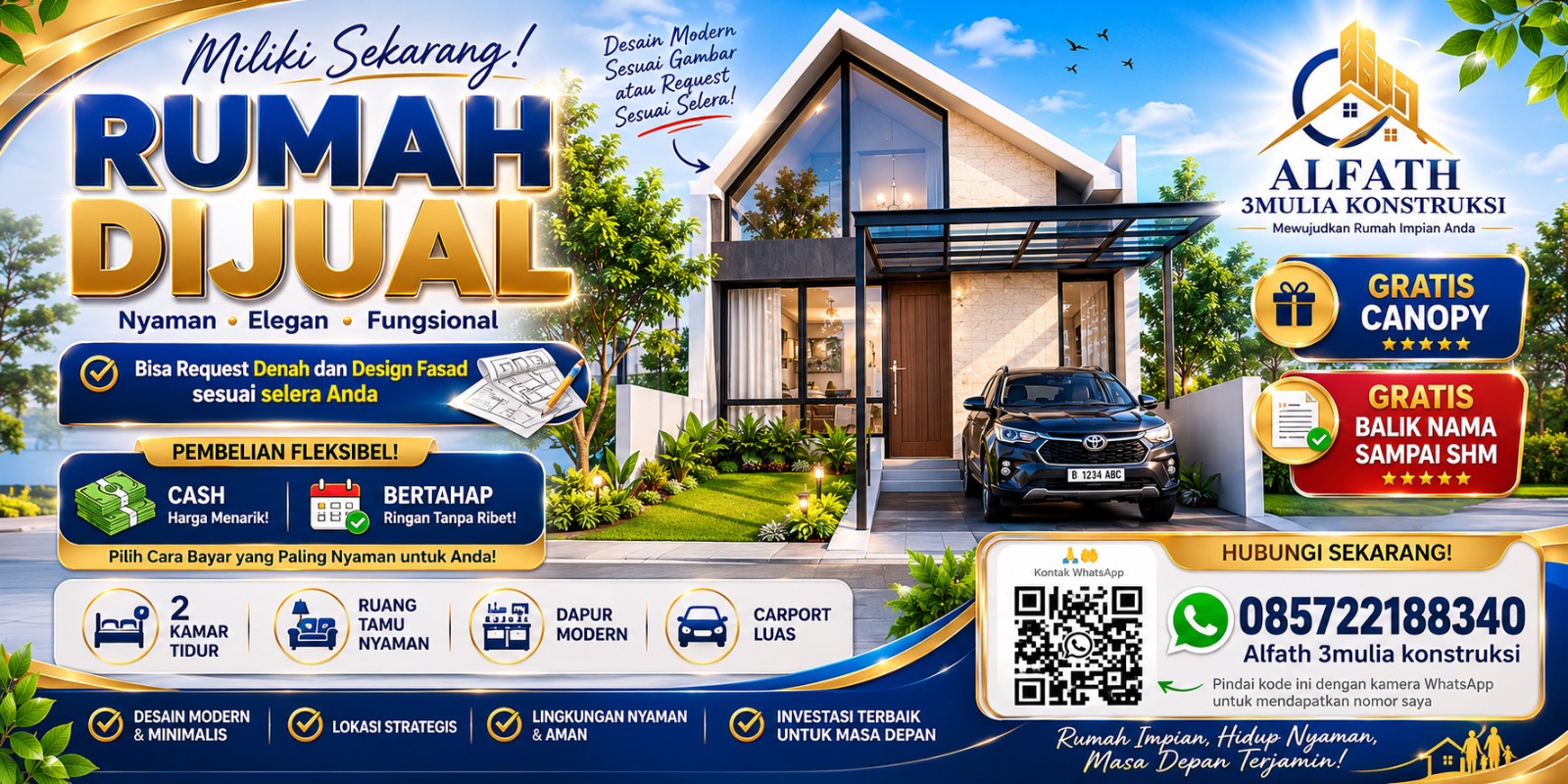 Dijual Rumah Inden Desain Sesuai Selera Anda Harga Menarik